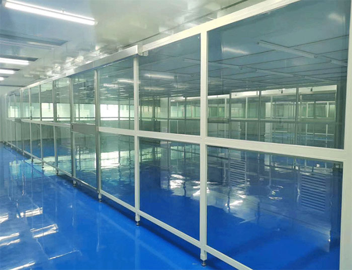 流水线洁净棚又称为生产线洁净室或者组装式洁净棚，水线生产无尘棚，洁净组装流水线生产洁净棚，净化风淋流水线